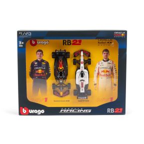 Bburago 18-38099V Twin Car Set No.1 Max Verstappen Red Bull Racing RB21 2025 Season Diecast Models