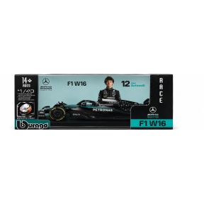 Bburago 18-38238A No.12 Kimi Antonelli Mercedes-AMG F1 W16 E With Helmet 2025 Season Diecast Model