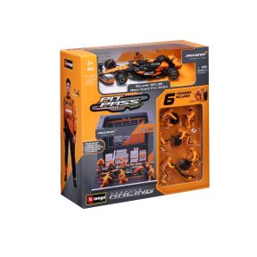 Bburago 18-38451N Mclaren MCL38 2024 Formula 1 Pit Pass Diorama Lando Norris