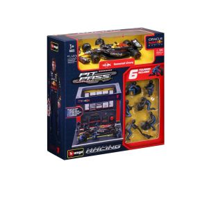 Bburago 18-38453V Bull Racing RB20 2024 Formula 1 Pit Pass Diorama Max Verstappen