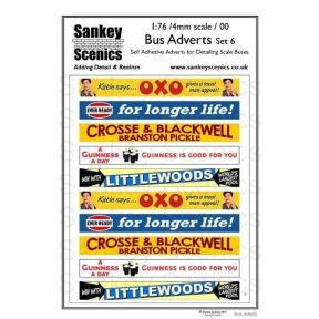 Sankey Scenics OO Gauge Bus Adverts Set 6