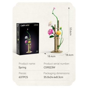 CaDA C59023W Oriental Floral Art Spring Plastic Brick Kit