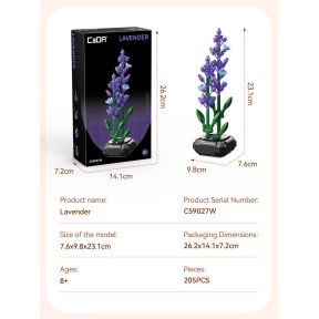 CaDA C59027W Lavender Building Block Planter Plastic Brick Kit