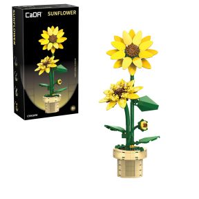 CaDA C59030W Sunflower Building Block Planter Plastic Brick Kit