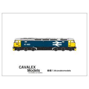 Cavalex CM-47460-LL-SF OO Gauge Class 47 47460 BR Blue Large Logo DCC Sound Fitted