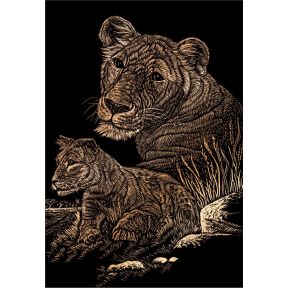 Royal And Langnickel COPF11 Lioness and Cub Engraving Art