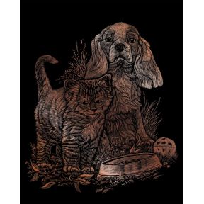 Royal And Langnickel COPF14 Kitten And Puppy Engraving Art