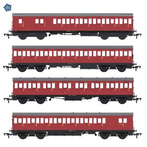 EFE Rail E86023 OO Gauge Set Of 4 LBSCR 54ft Isle of Wight Coaches BR Crimson