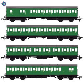 EFE Rail E86024 OO Gauge Set Of 4 LBSCR 54ft Isle of Wight Coaches BR (SR) Green
