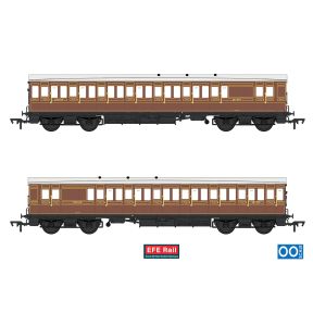 EFE Rail E86025 OO Gauge 54ft Non Corridor Brake Third Coach LBSCR Raw Umber No.4935