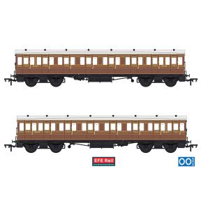 EFE Rail E86027 OO Gauge 54ft Non Corridor Composite Coach LBSCR Raw Umber No.6162