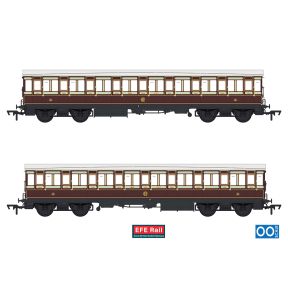 EFE Rail E86029 OO Gauge 54ft Non Corridor Third Class Coach Caledonian Railway Plum & Off White No.1422