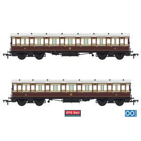 EFE Rail E86030 OO Gauge 54ft Non Corridor Composite Coach Caledonian Railway Plum & Off White No.460