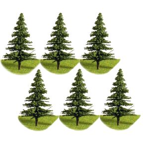 K&M Trees F500 90mm Tall Green Fir Trees Pack Of 6