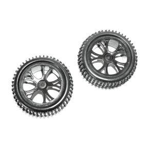 FTX FTX6300B Pair Of Vantage Front Buggy Tyre Mounted On Wheels Black