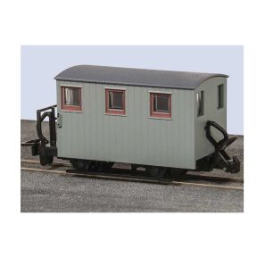 Peco GR-590UY OO-9 Ffestiniog 4 Wheel Brake Van 1 Balcony Unlettered Grey