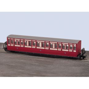 Peco GR-622B OO-9 Ffestiniog Railway Bowsider Long Coach Red And Cream No.20