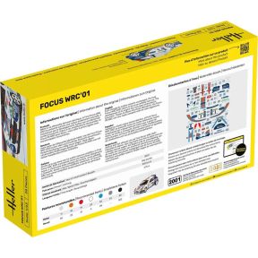 Heller 56196 Ford Focus WRC 2001 Plastic Kit Starter Set