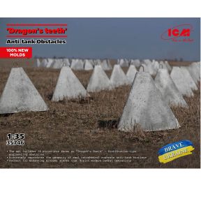 ICM 35746 Dragons Teeth Anti-Tank Obstacles Plastic Kit