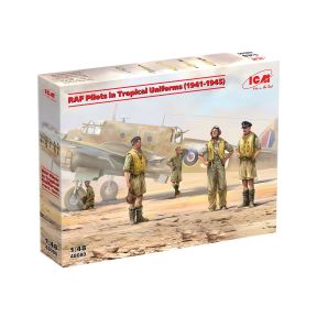 ICM 48080 World War 2 RAF Pilots in Tropical Uniform Plastic Kit