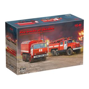 ICM DS3527 Fire Trucks of Ukraine Set of 2 Vehicles Plastic Kit