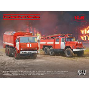 ICM DS3527 Fire Trucks of Ukraine Set of 2 Vehicles Plastic Kit