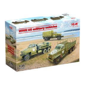 ICM DS3528 Set Of Three US World War 2 Military Trucks Plastic Kits
