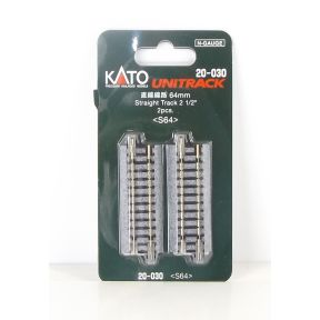 Kato K20-030 N Gauge Unitrack (S64) Straight Track 64mm (Pack Of 2)