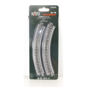 Kato K20-170 N Gauge Unitrack (R216-45) Curved Track 45 Degree Pack Of 4