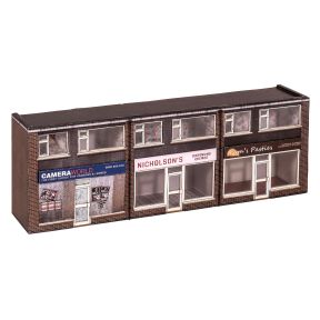 Scale Model Scenery KX089 OO Gauge Low-Relief 1970s Terraced Shops Laser Cut Kit
