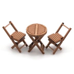 Scale Model Scenery LX566 OO Gauge Wooden Bistro Tables & Chairs Laser Cut Kit