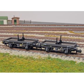 Peco NR1150W N Gauge Twin Single Bolster Wagons GW Grey