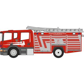 Oxford Diecast NSFE010 N Gauge Scania Pump Ladder Shropshire Fire & Rescue Service