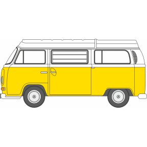 Oxford Diecast NVW016 N Gauge VW T2 Bay Window Camper Saturn Yellow/White