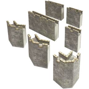 Metcalfe PN193 N Gauge Castle Curtain Walls Card Kit