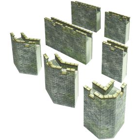 Metcalfe PO293 OO Gauge Castle Curtain Walls Card Kit