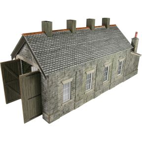 Metcalfe PO332 OO Gauge Stone Single Track Engine Shed Card Kit