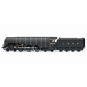 Hornby R30126 OO Gauge LNER W1 Hush Hush 4-6-4 10000 LNER Grey Smoke Lifting Cowl