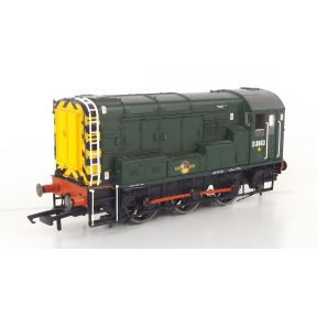 Hornby R3037XS-SH OO Gauge Class 08 Shunter D3963 BR Green Wasp Stripes DCC Sound Fitted