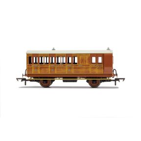 Hornby R40106 OO Gauge 4 Wheeled Brake 3rd Class Coach GNR 399 With Lights