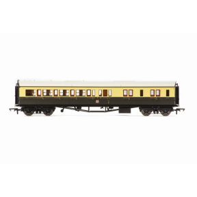 Hornby R40466 OO Gauge GW Collet Right Hand Corridor Brake Third Coach GW Chocolate And Cream 5041