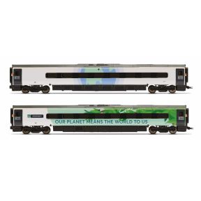 Hornby R40482 OO Gauge Class 390 Avanti West Coast Climate Change Livery Coach Pack No.2 68921 + 68821