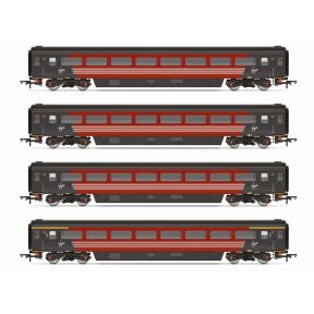 Hornby R40569 OO Gauge BR Mk3 Coach Pack Virgin Trailer Second 42176 Trailer Second 42177 Trailer Second 42105 And Trailer First 41059