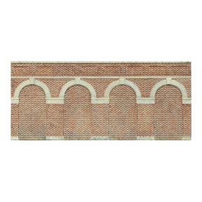 Hornby R7384 OO Gauge Mid Level Arched Retaining Walls x2 Red Brick