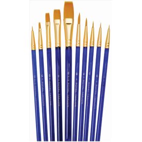 Royal And Langnickel SVP1 Gold Taklon Paint Brush Set Pack Of 10