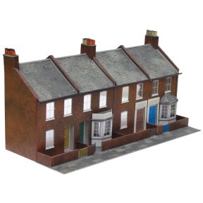 Superquick C6 OO Gauge Four Redbrick Terraced Fronts Card Kit