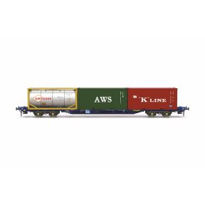 Hornby TT6030 TT Gauge KFA Container Wagon Touax with 3 x 20 Containers