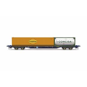 Hornby TT6031 TT Gauge KFA Container Wagon Touax with 1 x 20 & 1 x 40 Containers