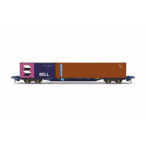 Hornby TT6058 TT Gauge Touax KFA Container Wagon with Bell 20 Container and Genstar 40 Container