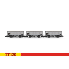 Hornby TT6061 TT Gauge Triple Pack BR MDO 21 Ton Mineral Wagons BR Grey